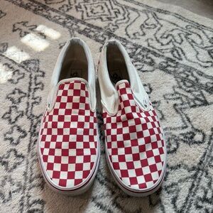 Vans Red and White Checkerboard Sneakers